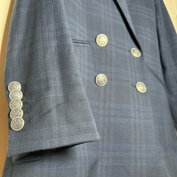 ORIA Dickey Jacket Blazer VERONICA BEARD Blue/Navy Double-Breasted Button Size 4 - Picture 13 of 16